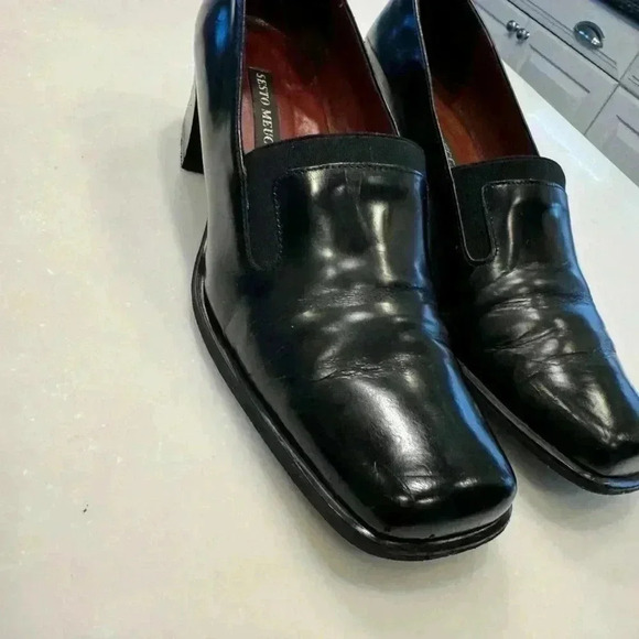 Sesto Meucci Italy women’s black leather slip on shoes made in Italy size 7 - Picture 2 of 9